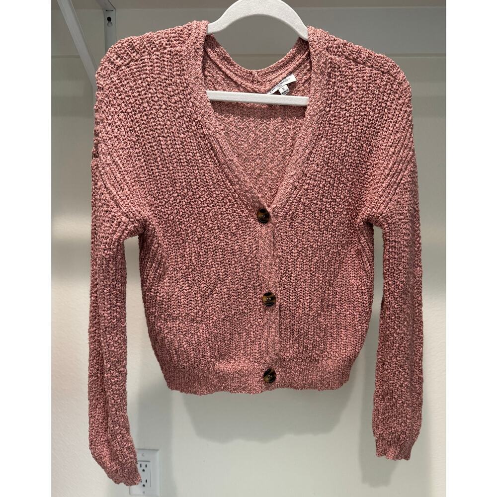 Freshman Women's Knit Cardigan Pink Button Front Size Small‎ Pink